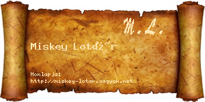 Miskey Lotár névjegykártya